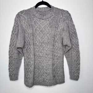 Handmade Cable‎ Knit Sweater Womens Size S Long Sleeve Pullover Soft Size S
